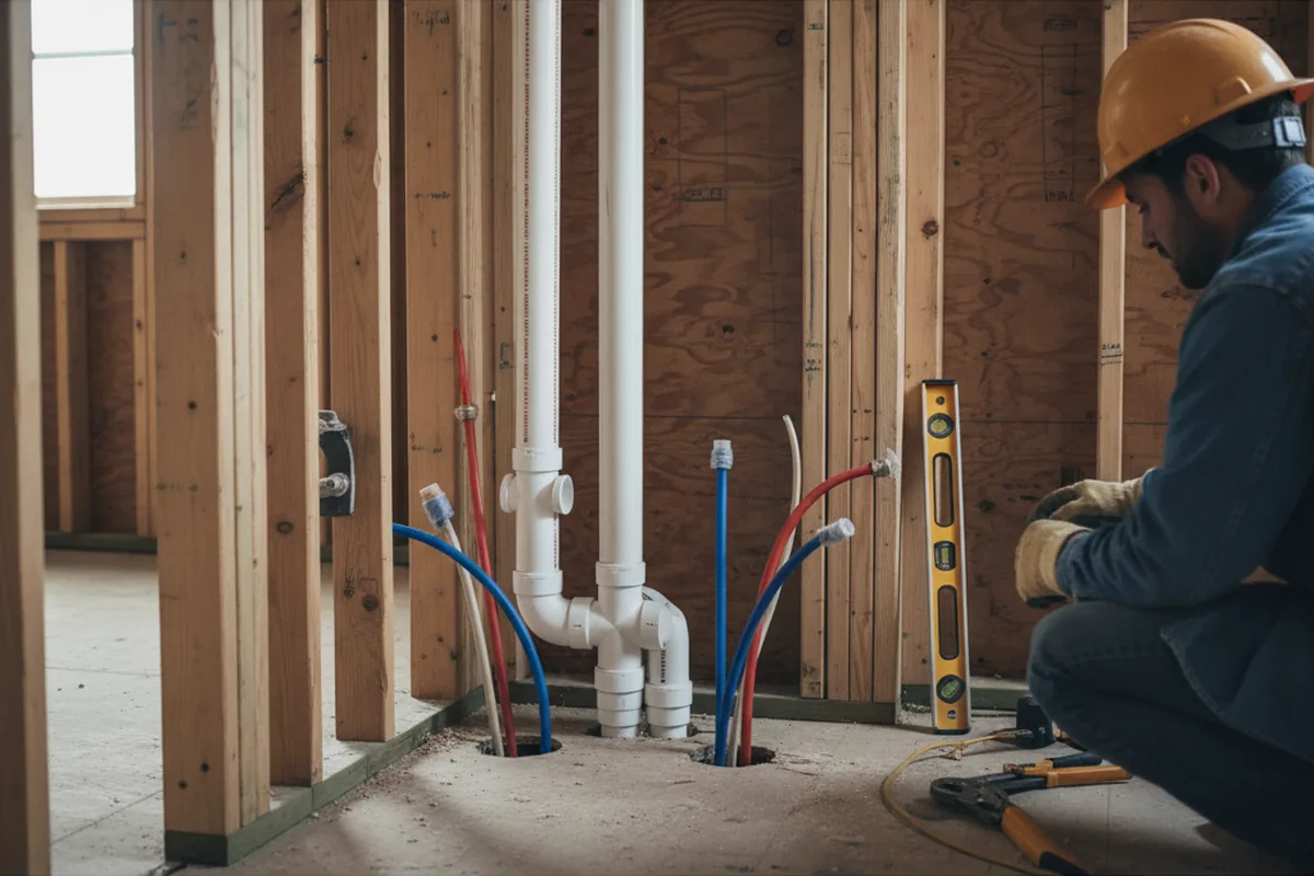 Drain and supply rough-in during Leak Detection in New Lenox